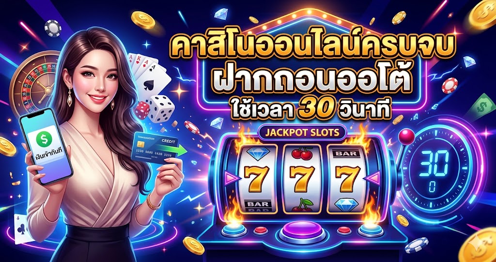 คาสิโนออนไลน์ครบจบ ฝากถอนออโต้ ใช้เวลา 30 วินาที
